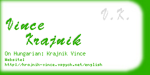 vince krajnik business card